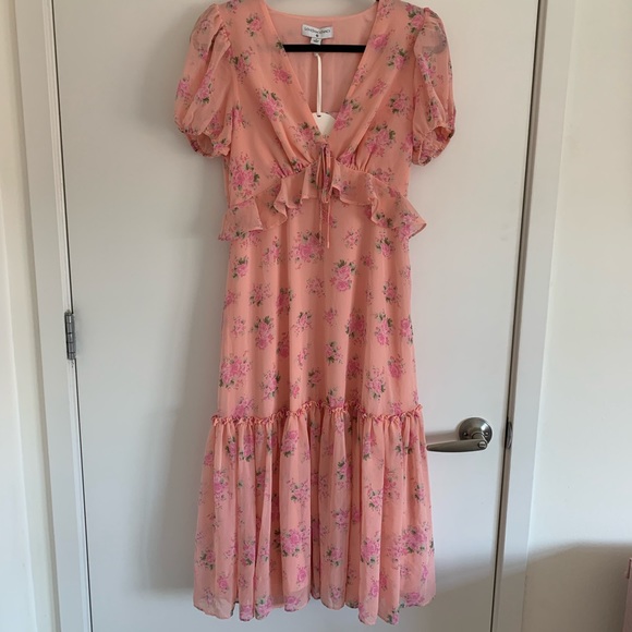 LoveShackFancy x Target Collab Pink Midi Dress - Size 6 - Picture 2 of 5